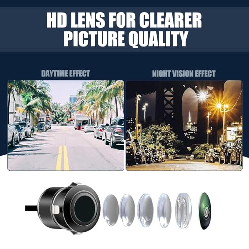Image of Pack-1 Car Reversing Camera, Waterproof Shockproof HD Night Vision With 2 Installation Options, 170 Degree Wide-Angle Navigation Reversing Image, Universal for Cars (Black)