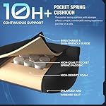 GTPLAYER Gaming Chair Fabric with Pocket Spring Cushion, Big and Tall Gamings Chairs 350LBS High Back Computer Chair with Footrest for Adults Lumbar Support Swivel Game Chair for Office Gaming Black - Image 5