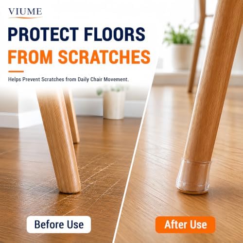 32 Pcs Chair Leg Floor Protectors for Hardwood Floors Silicone Covers to Protect Wood Tile Floors Felt Pads Furniture Leg Caps Anti-Scratch Reduce Noise (Fit:1.3"-2") - 1