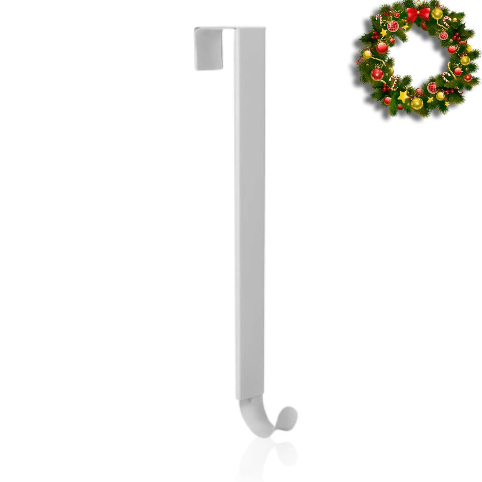 HERCHR Christmas Wreath Door Hanger, Adjustable Metal Wreath Hook Over the Door Wreath Hanger Hanging Hook for Christmas Home Office, 15-24inch