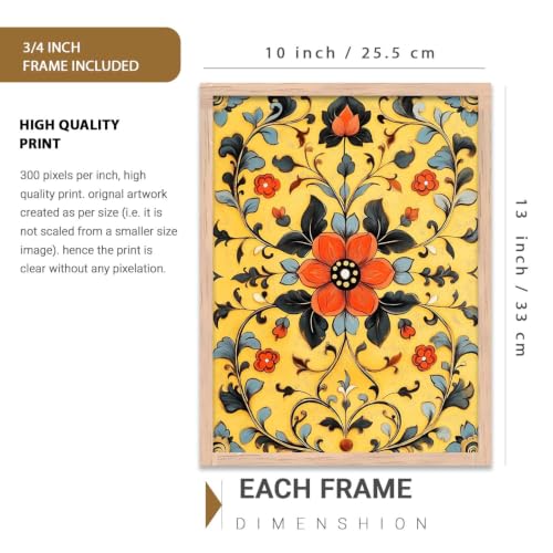 Image of kotart Art Home Decoration Indian Traditional Madhubani Paintings With Frame Vastu Peacock For Living Room Bed Room Hotel Wall Decor Digital Reprint Set of 3 (10X13 inch)