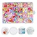 Adore store 550pcs 24 cuadrículas Bricolaje Granos del Arte de acrílico del Grano del Kit joyería Que Hace el Juguete Educativo Rebordear Hacer a Mano Conjunto temprana para niños (Mixta en Color)