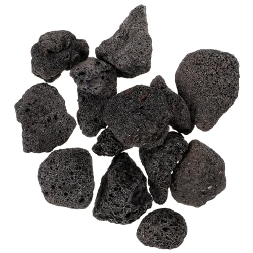 Parliky Schwarzer Vulkanstein Für Aquarium Und Pflanzgefäß Dekorative Natursteine Vulkangestein Für Aquarien Topfpflanzen Und Bastelprojekte 1 Pack