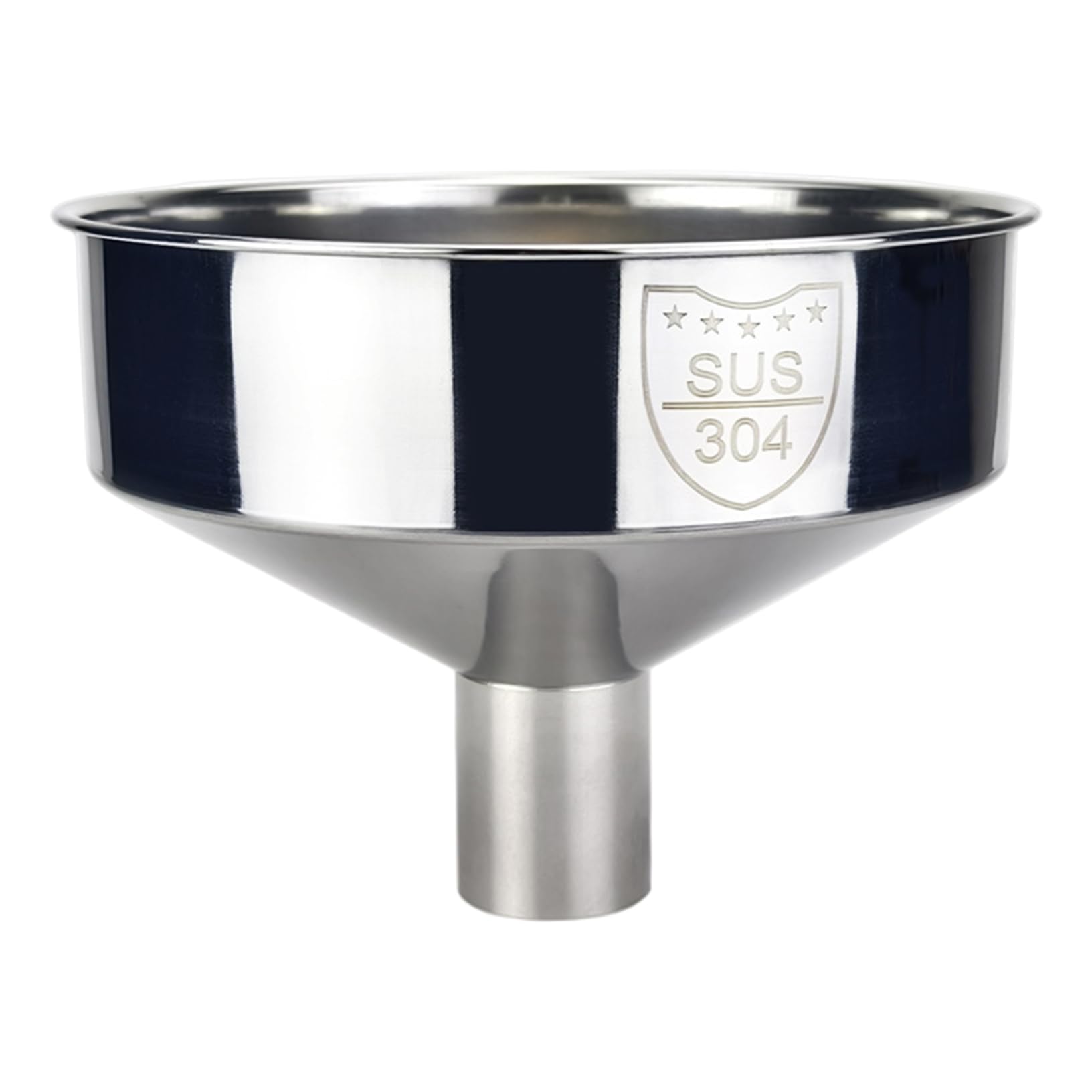 Ameble Large Mouth Funnel, 8-Inch Wide Stainless Steel Funnel for Kitchen Use, Seamless Design for Liquids & Dry Goods Stainless Steel Funnels for Kitchen Use Metal Large Wide Mouth Food