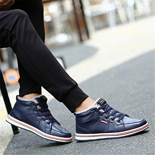 [SIXSPACE] アウトドアシューズ メンズ 防水 スノーブーツ ウィンターブーツ 防寒 綿靴 滑り止め 青 26cm 5枚目