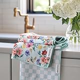 RECYCO Waffle Kitchen Towel Set of 2 - Quick Dry Microfiber Sustainable Dish Towels - Absorbent Reusable Cleaning Tea Towels - Lightweight Hand Towels,16"x 28", Cuckoo Checker