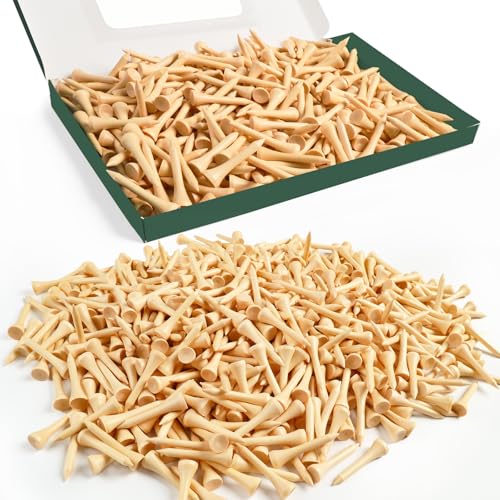 FINGER TEN Bamboo Golf Tees Wood 1 1/2 2 3/4 3 1/4 Inch Wooden Short Long Tee Color Bulk...