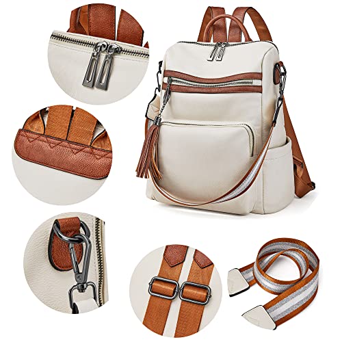 OPAGE Leather Backpack Purse for Women Fashion Tassel Ladies Shoulder Bags Designer Large Backpack Travel Bag - Image 5