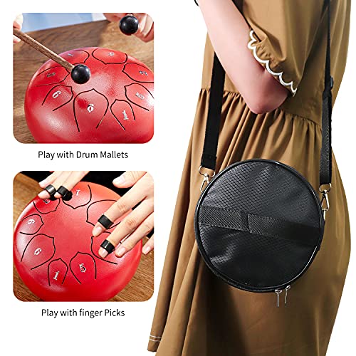 image for Steel Tongue Drum 6 Inch 8 Notes Handpan Drums Percussion Musical Inst