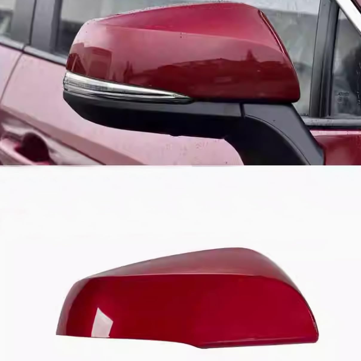 Driver Side Car Rearview Mirror Cap Cover For Toyota RAV4 2019 2020 2021 2022 87945-0R905 (Red, Right)