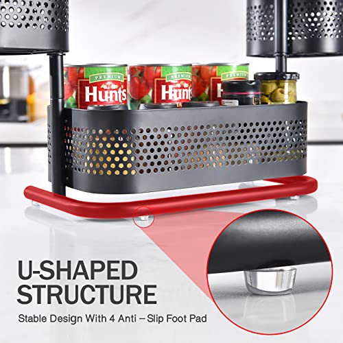 Image of 3 Tier Bathroom Counter Organizer, Rotating Countertop Vanity Storage Cabinet with Standing Shelf, Cosmetic Holder for Skincare & Makeup, Kitchen Spice Rack, Bedroom Nightstand Organizer, Black