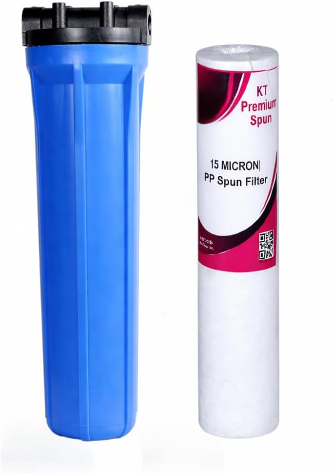 IONIX 20 Inch slim housing,Pre filter 20 inches forr Commercial and Domestic Water Purifier, For usage upto 300 liters per day (0.5 Inch Inlet Outlet, Sediment Filter)