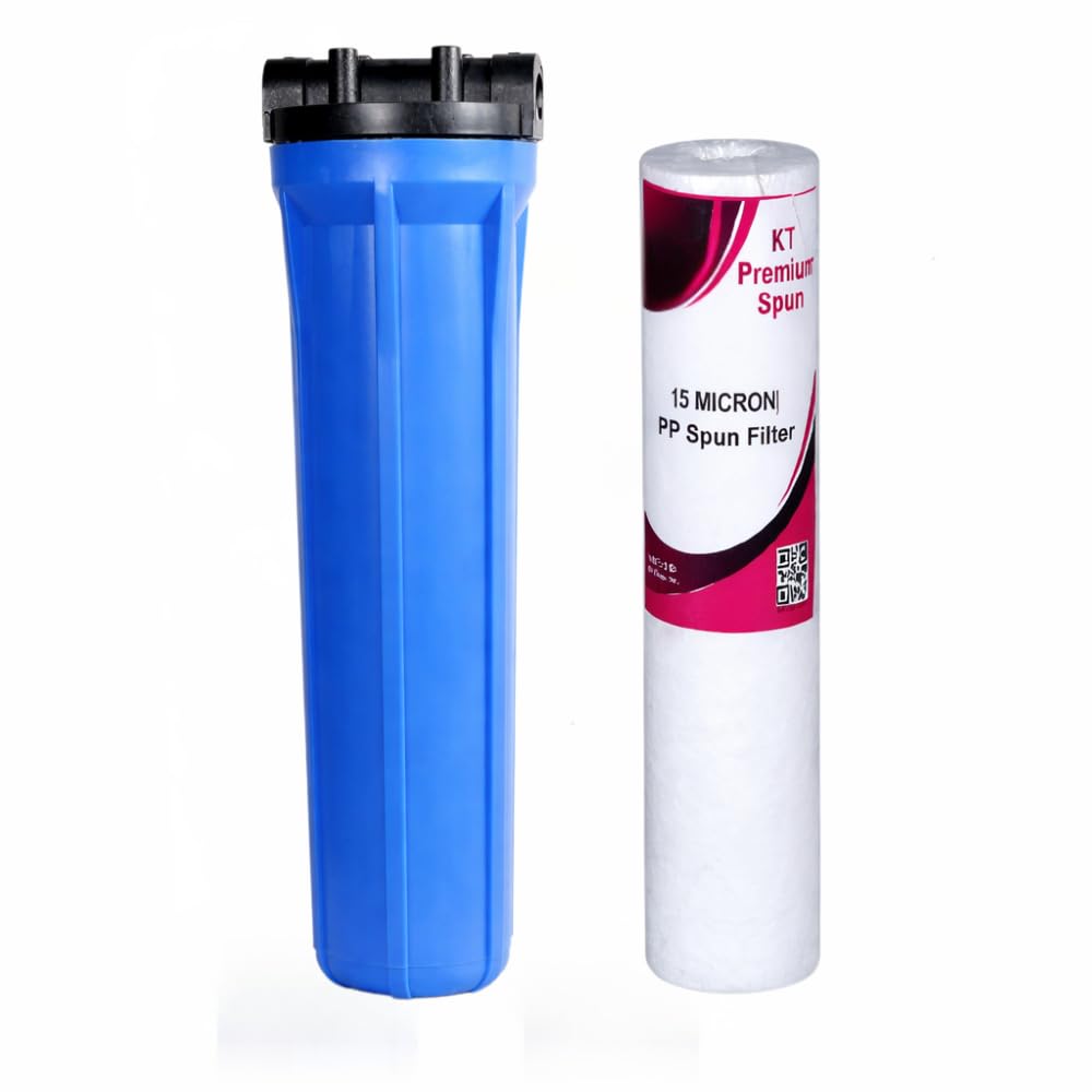 IONIX 20 Inch slim housing,Pre filter 20 inches forr Commercial and Domestic Water Purifier, For usage upto 300 liters per day (0.5 Inch Inlet Outlet, Sediment Filter)