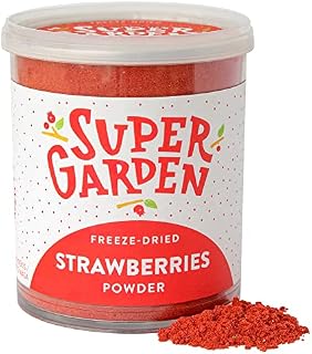 Strawberry Powder Freeze Dried - Fruit Powder for Smoothies, Yogurt, Desserts, Protein, Natural Food Colouring - All Natural with No Added Sugar, Gluten Free - by Super Garden (120g)