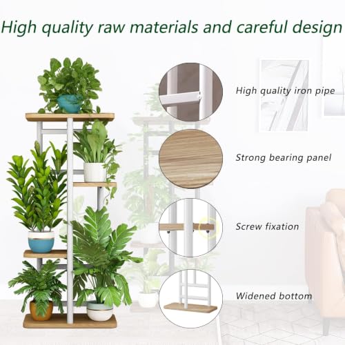 Image of LINZINAR Plant Stand Indoor 4 Tier Metal Corner Tall Flower Shelf