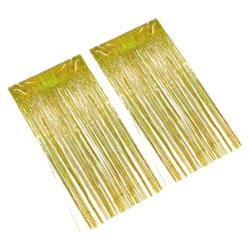 KIMISS Cortina de Franja de Aluminio de 2 por Ciento (Gold)