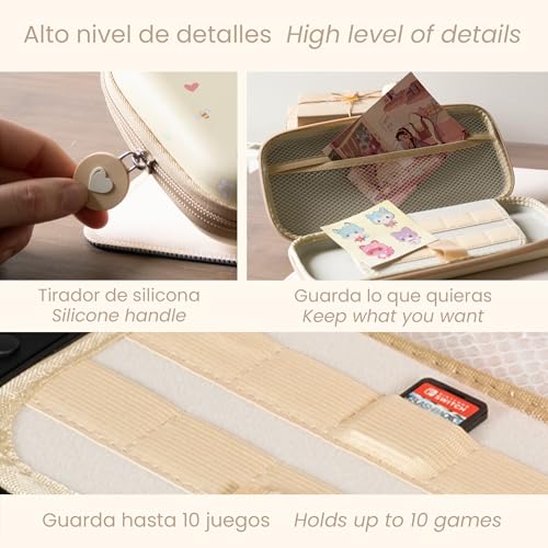 TANOOKI Switch 2 Carrying Bag, Adorable Design, Cute Case for Switch 2, Compatible with Switch/OLED/Lite, Interior Space for Games - Image 2