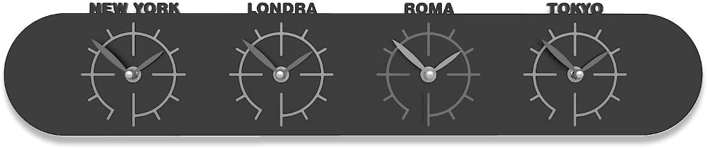 CalleaDesign Singapore Wall Clock with Time Zones black