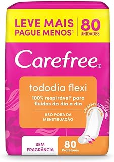 Carefree Protetor Diário Todo Dia Flexi Sem Fragrância, 80un