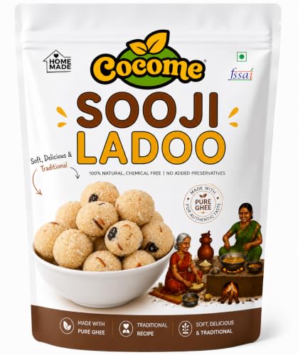 Image of COCOME - Ravva Laddu (Rava Ladoo) Traditional Indian Sweet | Fresh Homemade Style | Perfect for Festivals & Gifting - (250 grams)