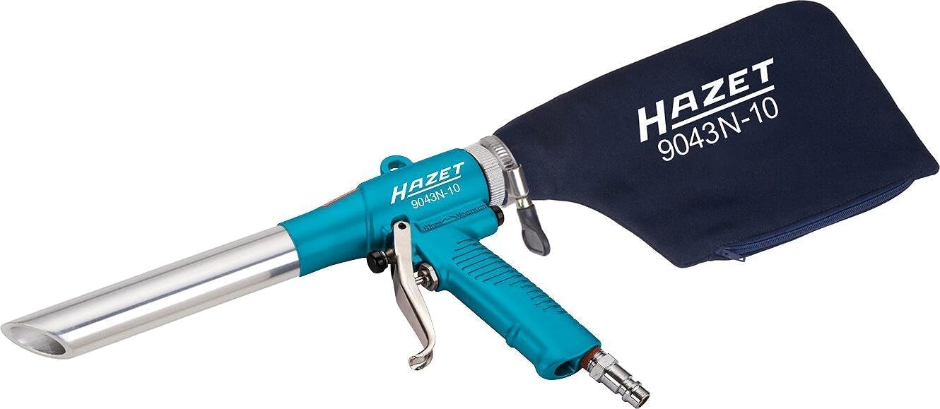 HAZET Aspirateur-souffleur 9043N-10 I Commutation à une main, avec boîtier métallique, niveau de vide : 7,5 mmHg I Pour aspirer les saletés dans le sac à poussière et souffler les surfaces