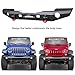 TIOYAR Front Bumper Textured Black for 2007-2025 Jeep Wrangler JK/JKU/JL/JLU and 2020-2025 Gladiator JT Trucks w/Winch Plate & D-Ring & Original Fog Light Holes