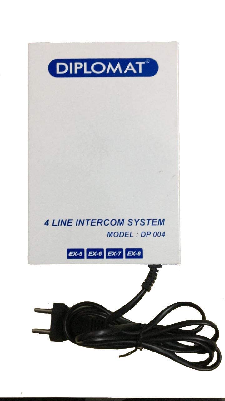 Navkar Systems Diplomat 004 (4 Line) EPABX System for 4 Line Intercommunication(Wiring Required from All Extensions to System).