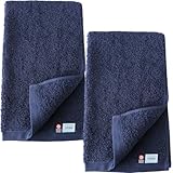 imaa(アイマ) 今治タオル 認定 スリムバスタオル 2枚 セット ふわふわ 薄手 吸水速乾 日本製 綿100% サウナ サ活 ネイビー2枚