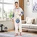 Yuiboo Blueberry & Cheerful White DaisyUnisex Adults One Piecing Pajamas for Women Men Sleepwear Homewear with Hood