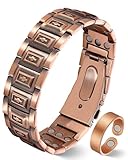 Jeracol Pure Copper Bracelet for Men, 3X Strength Magnetic Copper Cross Bracelets for Men with 3500 Gauss Magnets, Adjustable Length with Sizing Tool