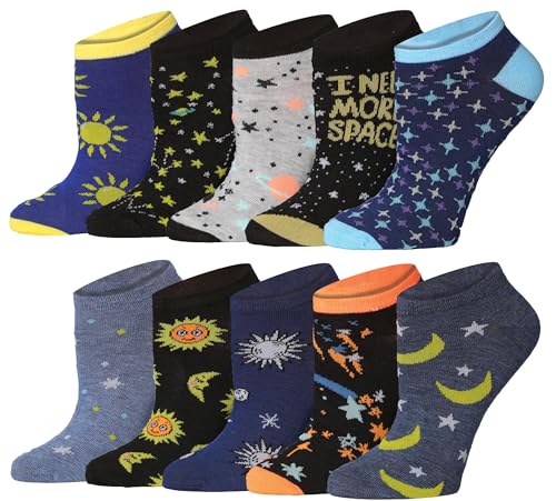Image of Tipi Toe Women's 10 Pairs Lightweight Colorful Socks - Fun Low Cut Patterns for All-Day Comfort and Easy Everyday Style