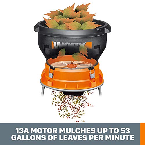 Worx 13 Amp Electric Leaf Mulcher, Leaf Shredder with High-Compression Mulching, Powerful & Compact Yard Waste Shredder, Corded, WG430 by WORX - Image 3