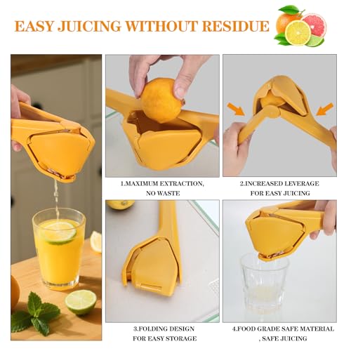 lemon squeezer,Portable Manual Citrus Squeezer Kit With Lime Squeezer,Lemon Slicer and Paring Knife,Easy to Juice Lemons,Limes,Oranges,Tangerines and Other Fruits Kitchen Gadgets.