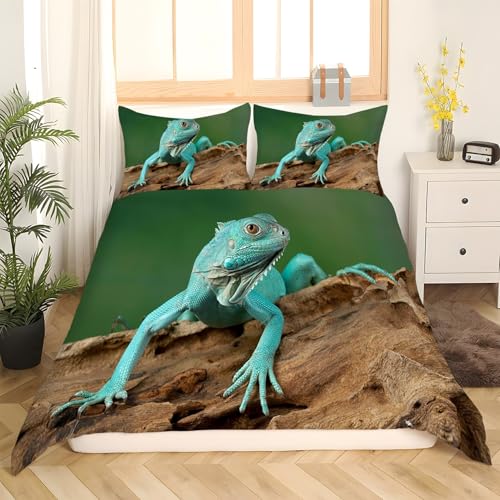 Housse de Couette 240 x 260 LéZardsAnimaux 3 Pièces