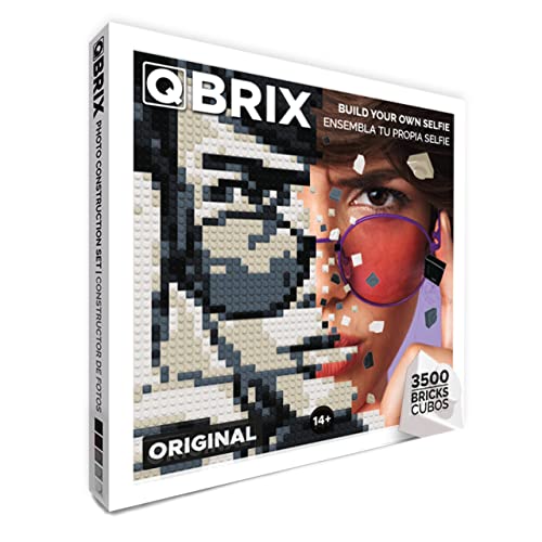 QBRIX Original-Kit de construcción de mosaicos para fotos con abrazadera, regalo personalizado, personal, kit de construcción para imágenes, set de construcción, material para creación de pixel art