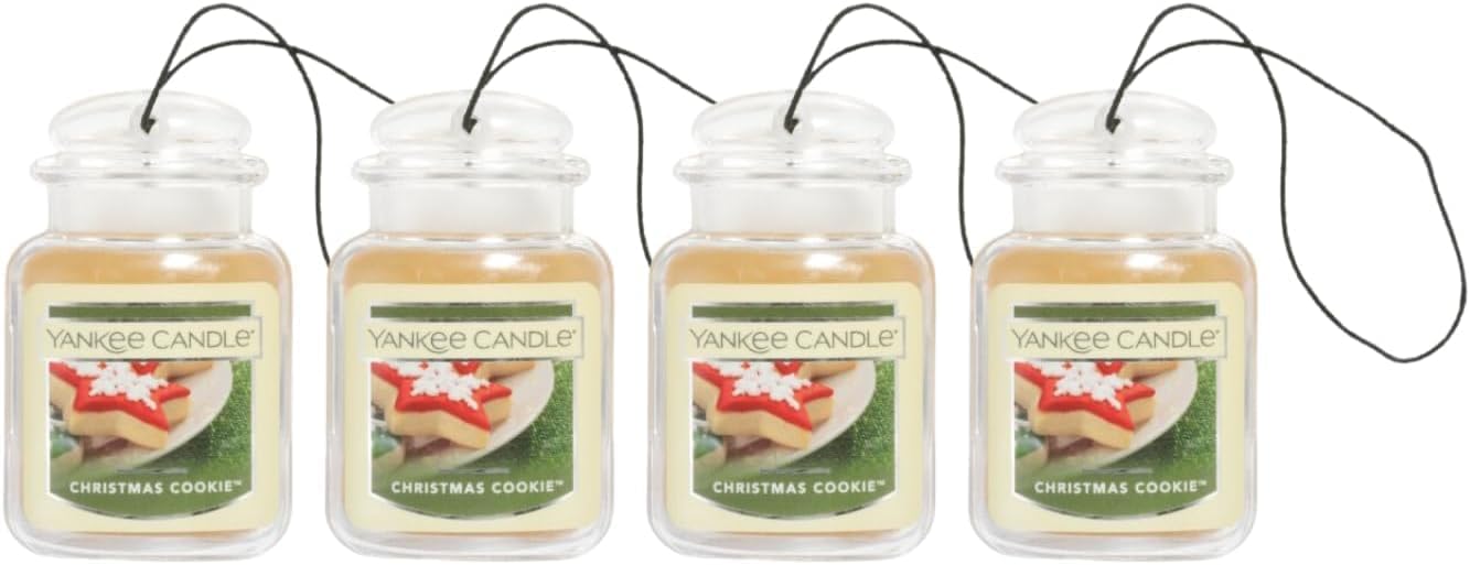 Yankee Candle Car Jar Ultimate Air Freshener, Hanging Car Freshener, Long Lasting Car Fragrance (Balsam & Cedar)