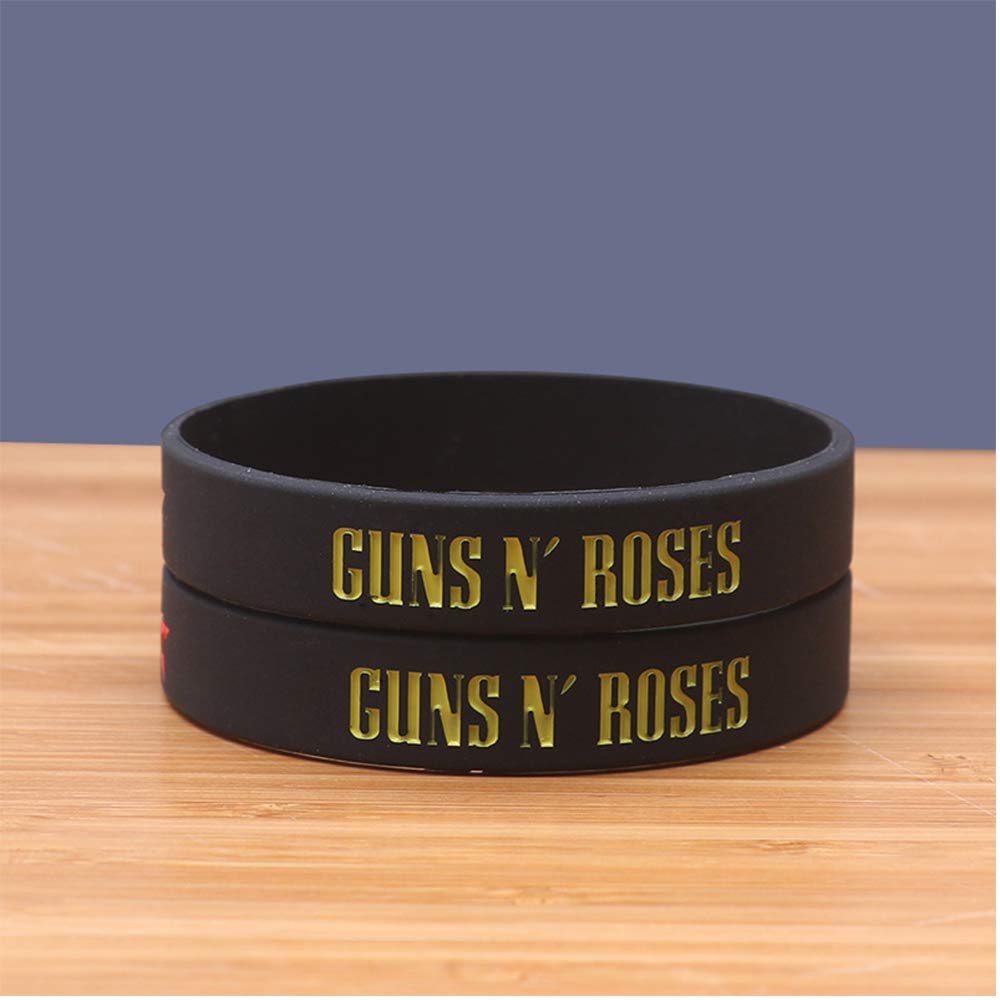 Young Guns Men's Logo Rubber Bracelet - Black, Stretchable, One Size Fits All - View #2