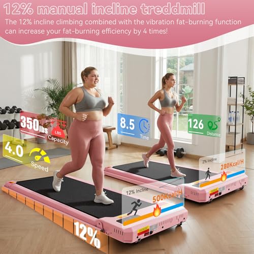 Image of ANCHEER Walking Pad Treadmill with Incline - Under Desk Treadmill, 3.5HP Portable Foldable Treadmills for Home Small Spaces, Office, Compact Running Machine with LED Display