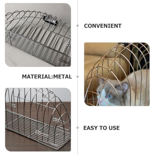 Jaula de ducha para gatos reutilizable de metal para aseo felino y garras 3
