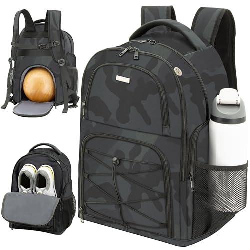 Bowling Ball Backpack with Shoe Compartment Single Ball Bag for Men & Women Protective Ball Holder & Ventilated Shoe Storage Multi-Pocket Bowling Gear Bag for League & Casual Bowlers