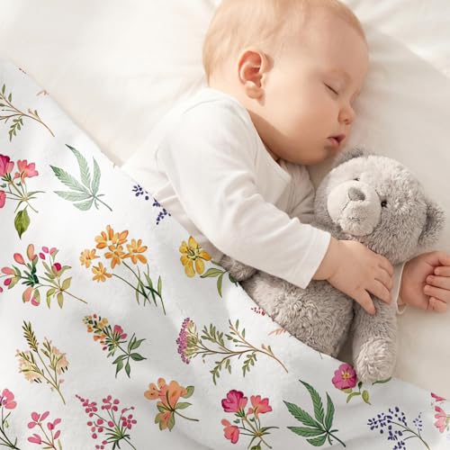 Manta de Tirar Jameswish Floral Ultra Suave de Franela Ligera 50"x60" miniatura 4