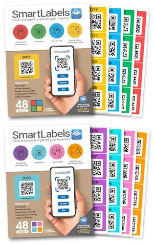 QR Code Smart Labels | Color Coded Scannable Stickers for Storage Bins, Moving Containers & Organization | Pack and Track Inventory on iOS & Android App | Bundle of Original and Modern Colors
