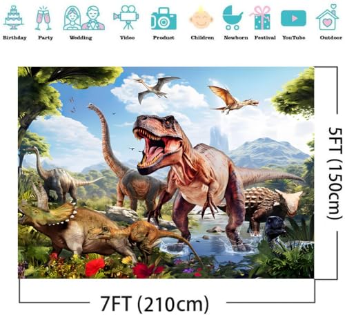Fondo de fotografía dinosaurios tropical 7x5ft HDXXSC miniatura 5