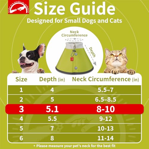 Image of Agape Soft Dog Cone for Small Dogs & Cats, Recovery Collar to Stop Licking