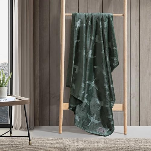 Image of Eddie Bauer - Throw Blanket, Ultra-Soft & Embossed Plush Bedding, Blanket for Couch & Bed (Geese Green, 50 inch x 70 inch)