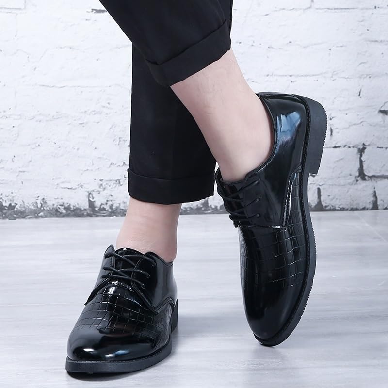 Men's Working Dress Oxford Shoes French Leather Lace Up Brogue Non Slip Slip Resistant Formal Wedding Shoes4