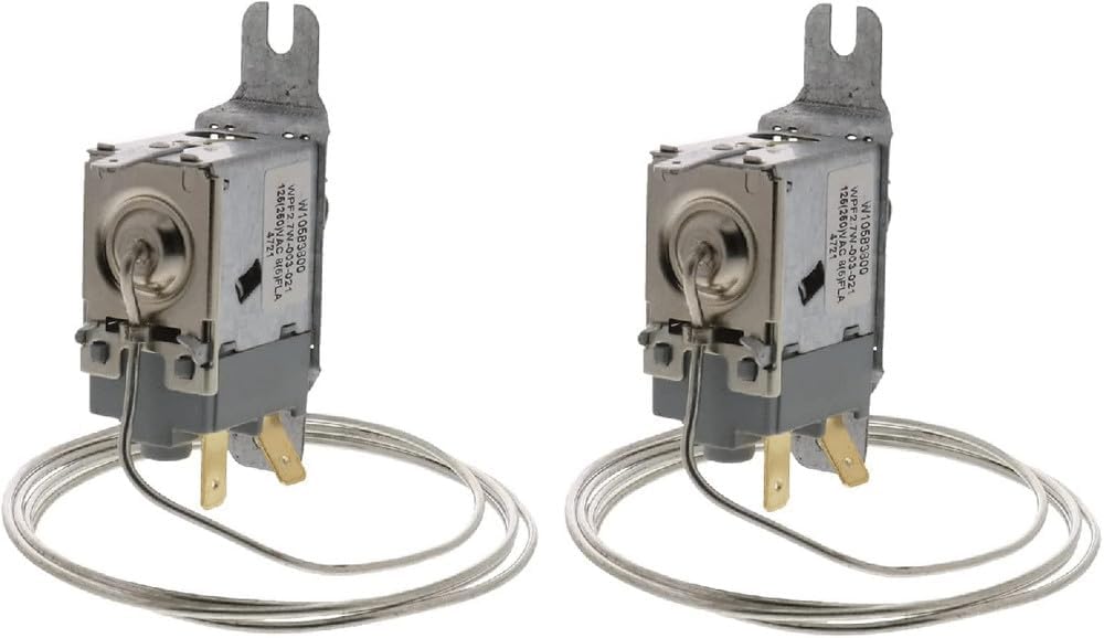 Replacement Part for W10583800 Appliance Thermostat 2 Pack Durable Repair Component for Home Equipment Appliance Repair Universal Long-Lasting Performance KL0109