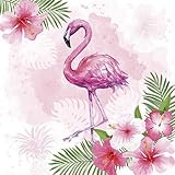 √ Diseño: delicioso diseño como decoración de mesa con flamencos y flores sobre un fondo rosa