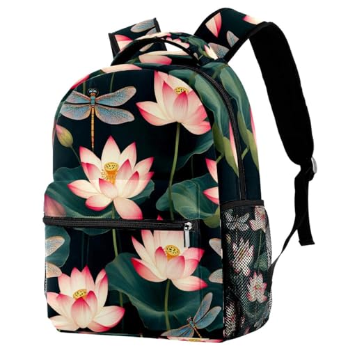 Sac à dos de voyage à motif lotus avec sangle réglable ergonomique