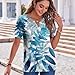 Womens Tops Summer Button V Neck Short Sleeve T Shirts Casual Floral Print Boho Clothes 2026 Spring Fashion Outfits